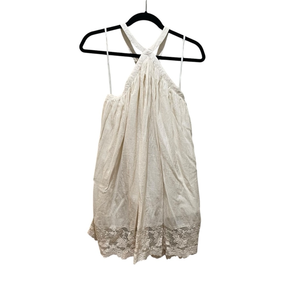 Tularosa Holden Halter Mini Dress Sleeveless Lace Trim Cream Size Small - Picture 3 of 9
